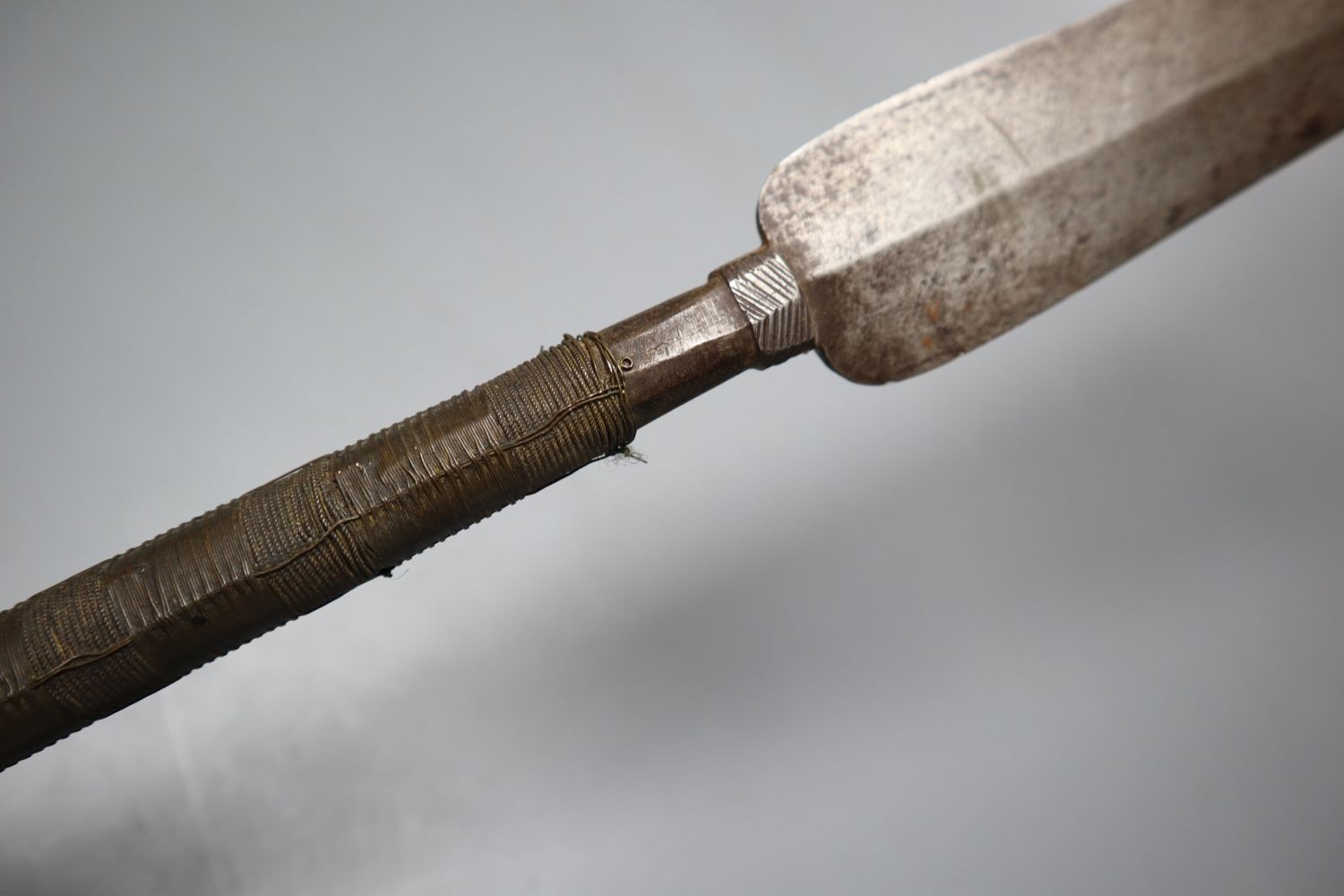 A Zulu spear, blade 36cm